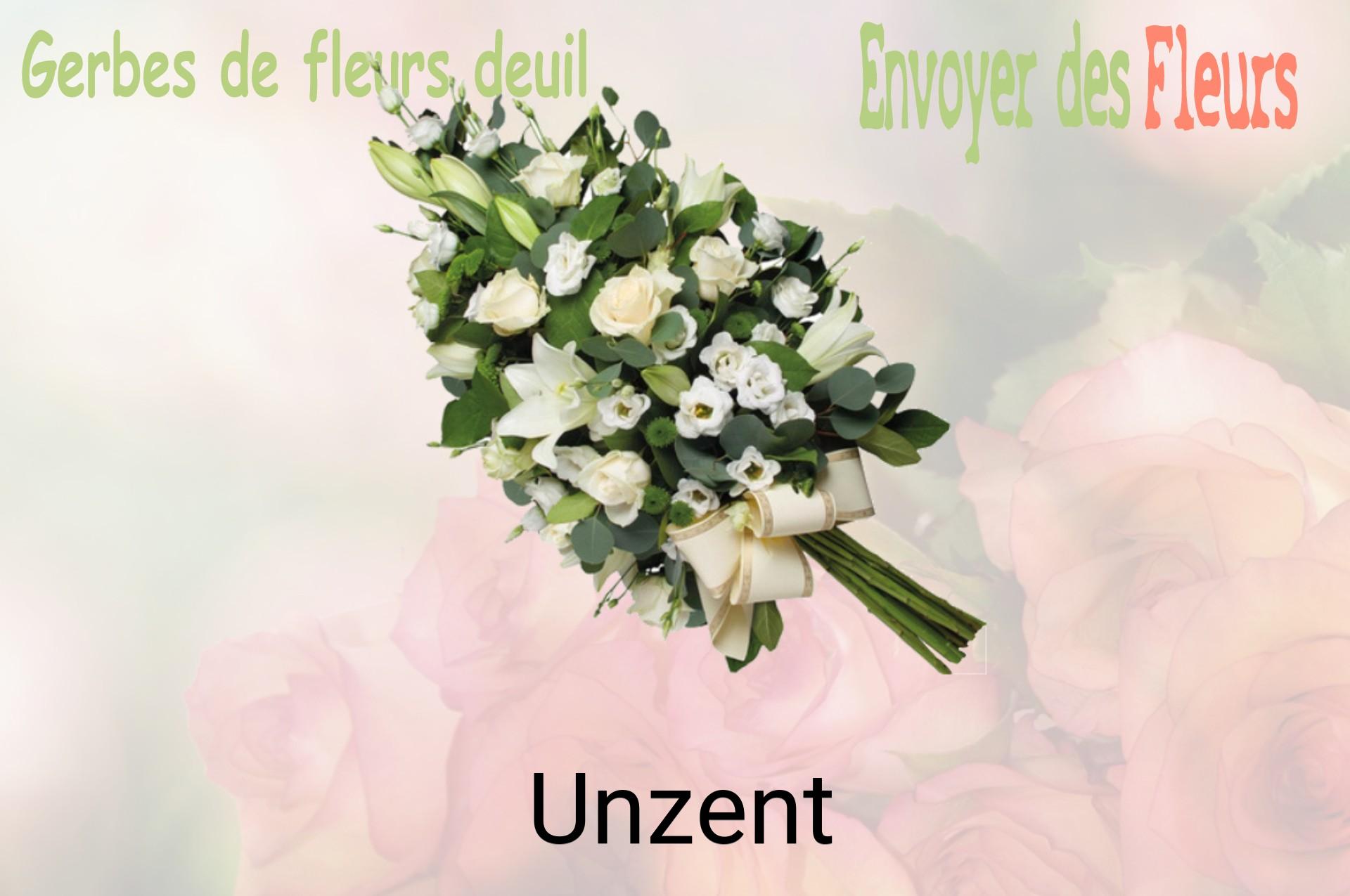 Gerbe de fleurs de deuil livrée à Unzent